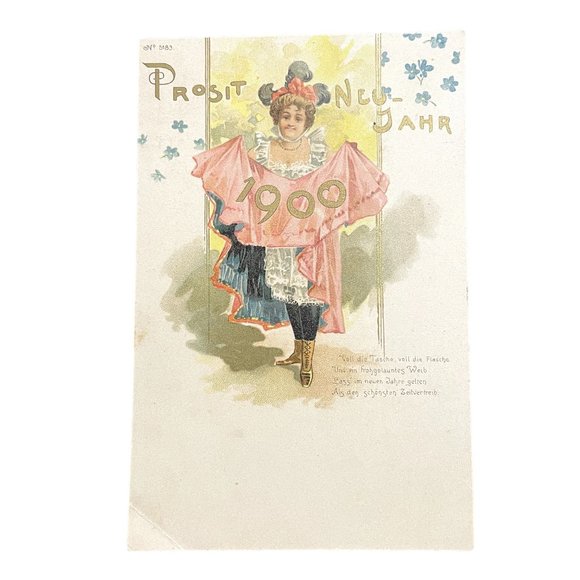 Antique Postcard Prosit Neu Jahr Turn Century u Non Topographical Standard 5183 - Picture 1 of 6